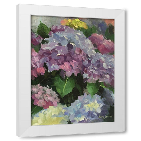 Hydrangea Garden White Modern Wood Framed Art Print by Strube, Ling