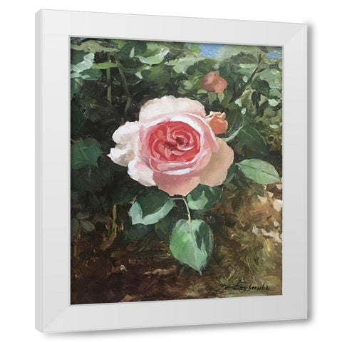 Garden Rose I White Modern Wood Framed Art Print by Strube, Ling