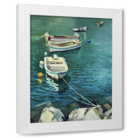 The Boats White Modern Wood Framed Art Print by Strube, Ling