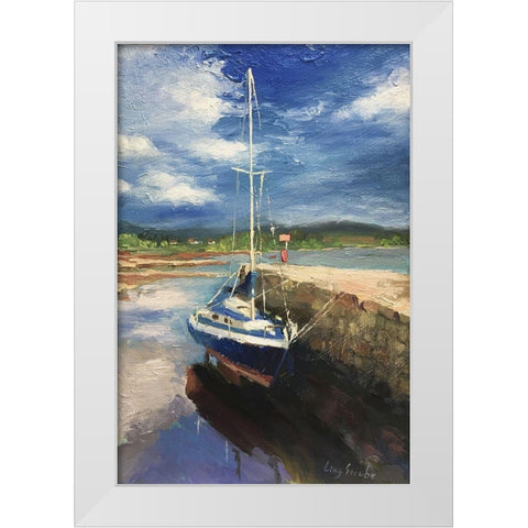 Boat in Scotland White Modern Wood Framed Art Print by Strube, Ling
