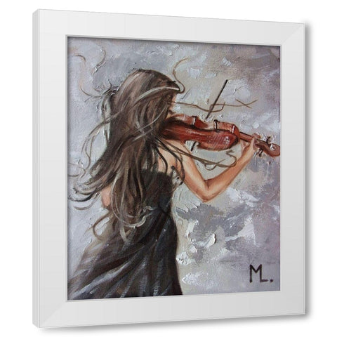Melody of December White Modern Wood Framed Art Print by Luniak, Monika