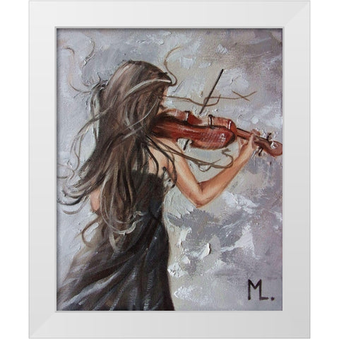 Melody of December White Modern Wood Framed Art Print by Luniak, Monika