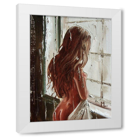 Where Are You? White Modern Wood Framed Art Print by Luniak, Monika