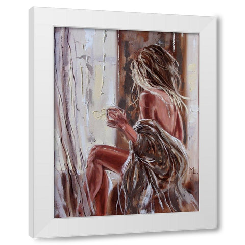 Fresh Morning Coffee White Modern Wood Framed Art Print by Luniak, Monika