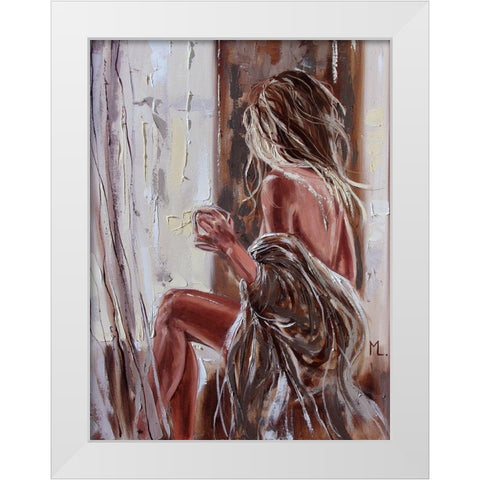 Fresh Morning Coffee White Modern Wood Framed Art Print by Luniak, Monika