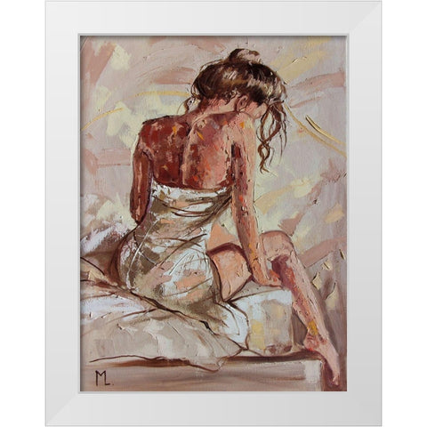 Morning White Modern Wood Framed Art Print by Luniak, Monika