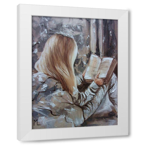 I Like Read Books White Modern Wood Framed Art Print by Luniak, Monika