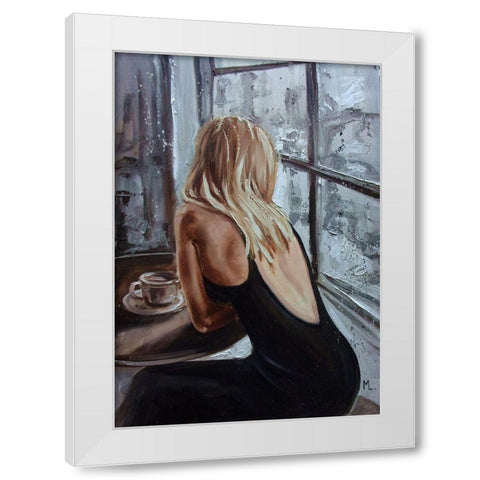 Little Black White Modern Wood Framed Art Print by Luniak, Monika