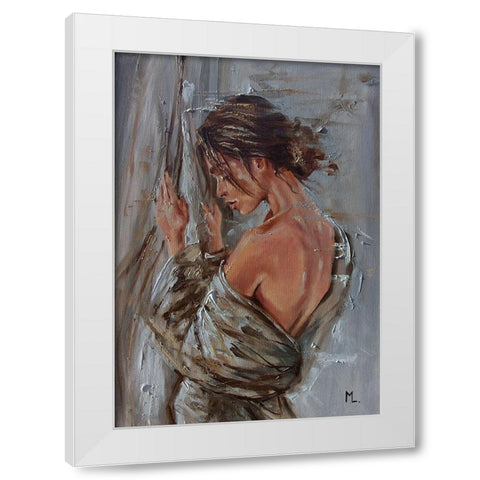 Ready?  White Modern Wood Framed Art Print by Luniak, Monika