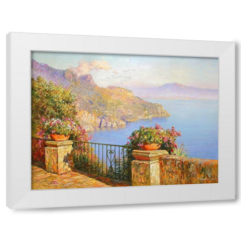 Town Ravello White Modern Wood Framed Art Print by Obuchovsky, Yury