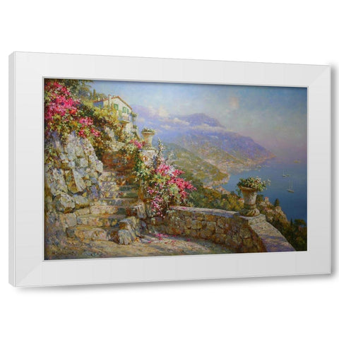Coast near Amalfi White Modern Wood Framed Art Print by Obuchovsky, Yury