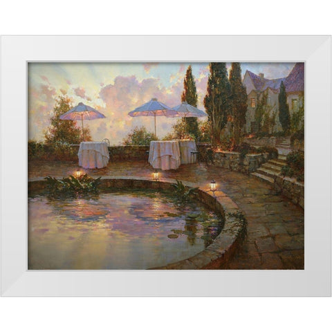 Lanterns II White Modern Wood Framed Art Print by Obuchovsky, Yury