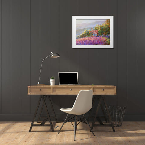 Morning Light in Provence White Modern Wood Framed Art Print by Obuchovsky, Yury