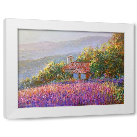 Morning Light in Provence White Modern Wood Framed Art Print by Obuchovsky, Yury