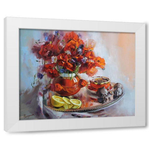 Poppies White Modern Wood Framed Art Print by Rogozina, Svetlana