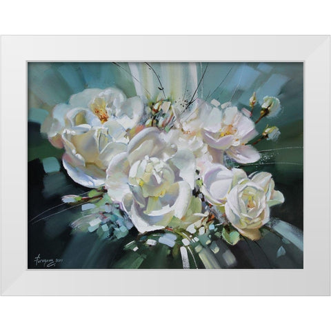 Rosehip Composition White Modern Wood Framed Art Print by Rogozina, Svetlana
