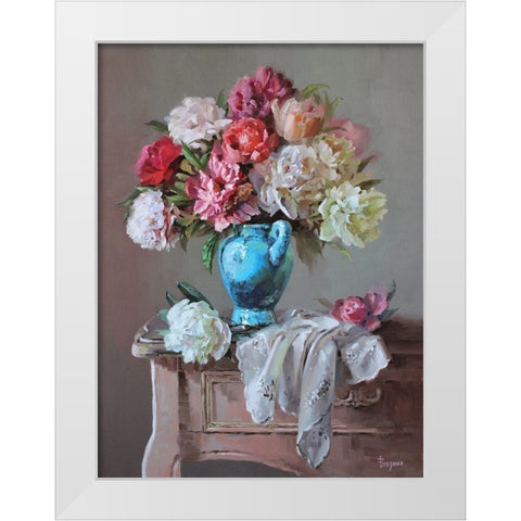 Tender Scent White Modern Wood Framed Art Print by Rogozina, Svetlana