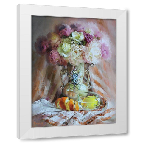 Still Life with Lemon White Modern Wood Framed Art Print by Rogozina, Svetlana