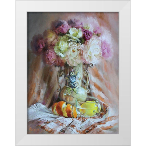 Still Life with Lemon White Modern Wood Framed Art Print by Rogozina, Svetlana