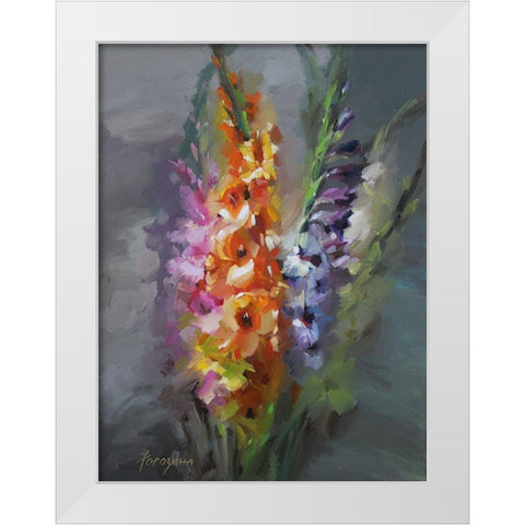 Bouquet with Gladiolus White Modern Wood Framed Art Print by Rogozina, Svetlana