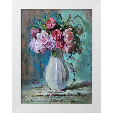 Aromat Bouquet White Modern Wood Framed Art Print by Rogozina, Svetlana