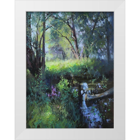 In the Shadow of Trees White Modern Wood Framed Art Print by Rogozina, Svetlana