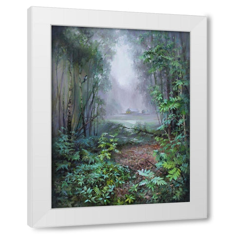 Owergrown Road White Modern Wood Framed Art Print by Rogozina, Svetlana