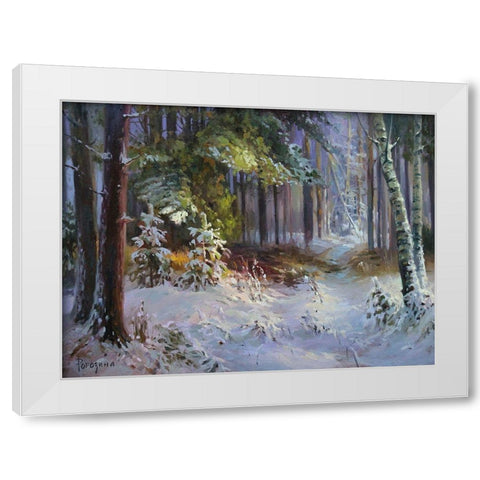Freshly Fallen Snow White Modern Wood Framed Art Print by Rogozina, Svetlana