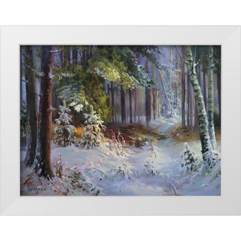 Freshly Fallen Snow White Modern Wood Framed Art Print by Rogozina, Svetlana