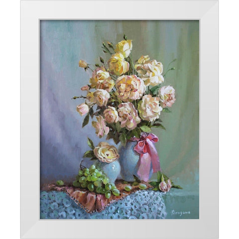 Happiness White Modern Wood Framed Art Print by Rogozina, Svetlana