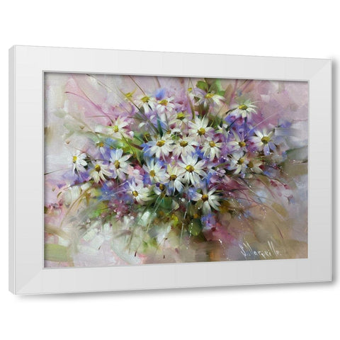 Summer Bouquet White Modern Wood Framed Art Print by Singatullin, Marsel