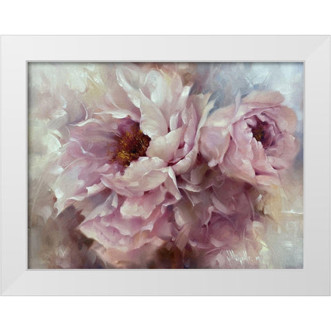 Pink Peonies White Modern Wood Framed Art Print by Singatullin, Marsel