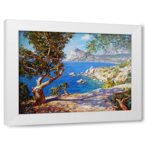 Rocky Coast II White Modern Wood Framed Art Print by Sviridov, Sergei
