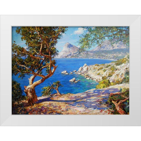 Rocky Coast II White Modern Wood Framed Art Print by Sviridov, Sergei