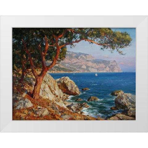Rocky Coast III White Modern Wood Framed Art Print by Sviridov, Sergei
