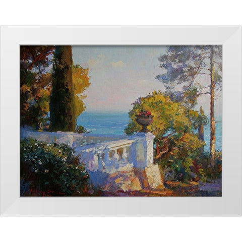 White Terrace by the Sea White Modern Wood Framed Art Print by Sviridov, Sergei