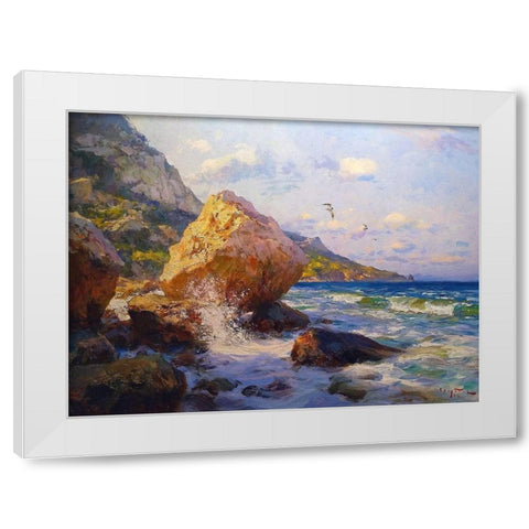 Rocky Coast VI White Modern Wood Framed Art Print by Sviridov, Sergei