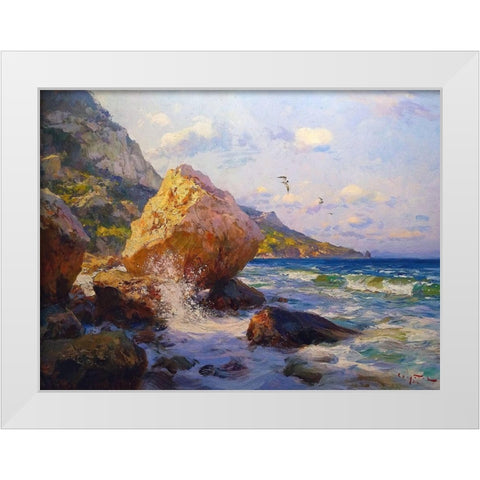 Rocky Coast VI White Modern Wood Framed Art Print by Sviridov, Sergei