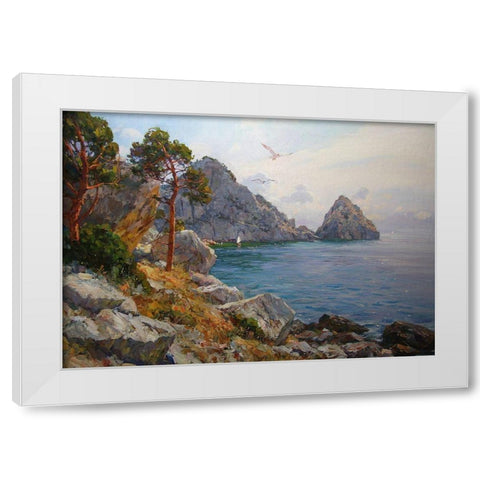 Rocky Coast XIV White Modern Wood Framed Art Print by Sviridov, Sergei
