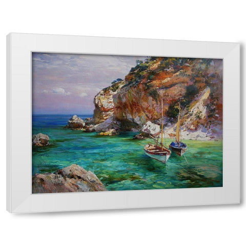 Rocky Coast XV White Modern Wood Framed Art Print by Sviridov, Sergei