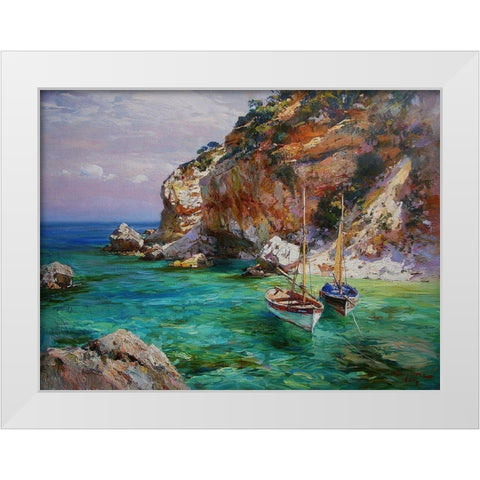 Rocky Coast XV White Modern Wood Framed Art Print by Sviridov, Sergei