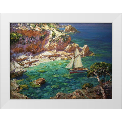 Rocky Coast XVI White Modern Wood Framed Art Print by Sviridov, Sergei
