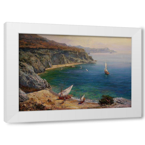 Rocky Coast XVII White Modern Wood Framed Art Print by Sviridov, Sergei