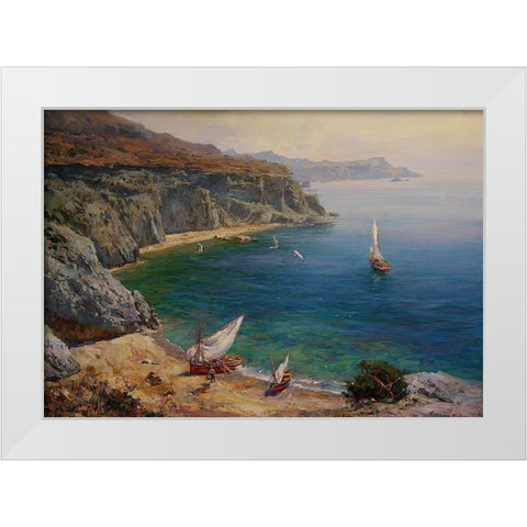 Rocky Coast XVII White Modern Wood Framed Art Print by Sviridov, Sergei