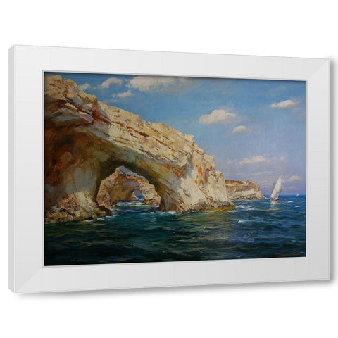 Rocky Coast XVIII White Modern Wood Framed Art Print by Sviridov, Sergei