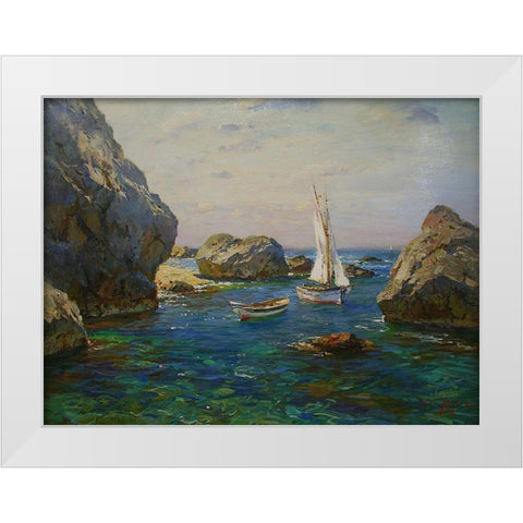 Rocky Coast XX White Modern Wood Framed Art Print by Sviridov, Sergei