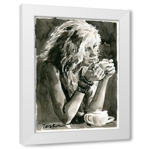 Angelic Look White Modern Wood Framed Art Print by Tashe