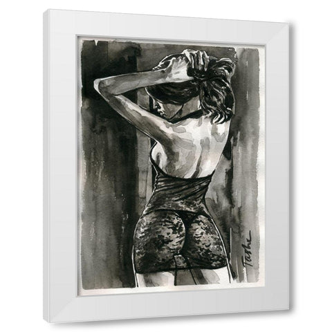 Grey 3 White Modern Wood Framed Art Print by Tashe