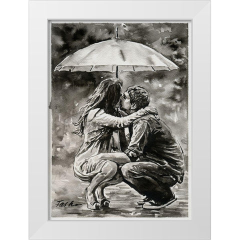 True Love White Modern Wood Framed Art Print by Tashe