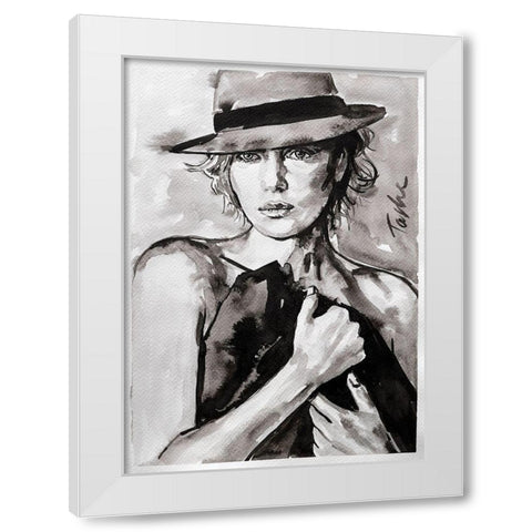 Prettiest Girl White Modern Wood Framed Art Print by Tashe